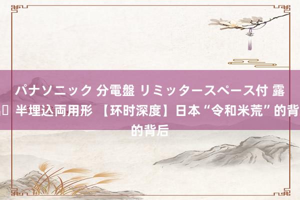 パナソニック 分電盤 リミッタースペース付 露出・半埋込両用形 【环时深度】日本“令和米荒”的背后