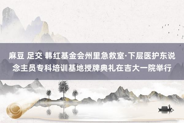 麻豆 足交 韩红基金会州里急救室·下层医护东说念主员专科培训基地授牌典礼在吉大一院举行