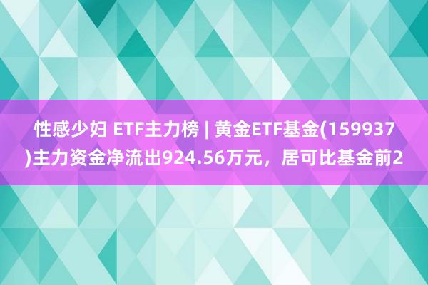 性感少妇 ETF主力榜 | 黄金ETF基金(159937)主力资金净流出924.56万元，居可比基金前2