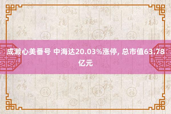 成濑心美番号 中海达20.03%涨停， 总市值63.78亿元