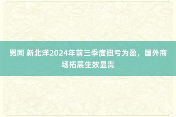 男同 新北洋2024年前三季度扭亏为盈，国外商场拓展生效显贵