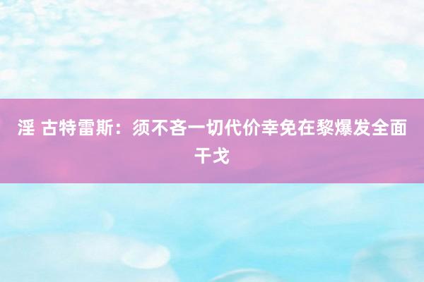 淫 古特雷斯：须不吝一切代价幸免在黎爆发全面干戈