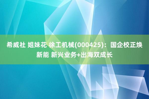 希威社 姐妹花 徐工机械(000425)：国企校正焕新能 新兴业务+出海双成长