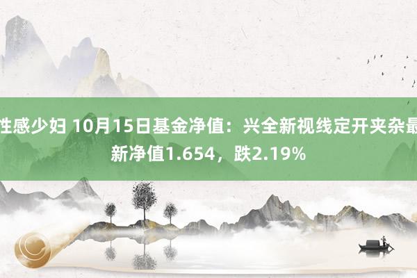 性感少妇 10月15日基金净值：兴全新视线定开夹杂最新净值1.654，跌2.19%