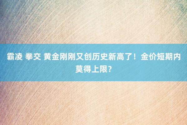 霸凌 拳交 黄金刚刚又创历史新高了！金价短期内莫得上限？