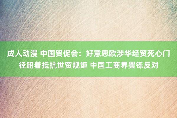 成人动漫 中国贸促会：好意思欧涉华经贸死心门径昭着抵抗世贸规矩 中国工商界矍铄反对