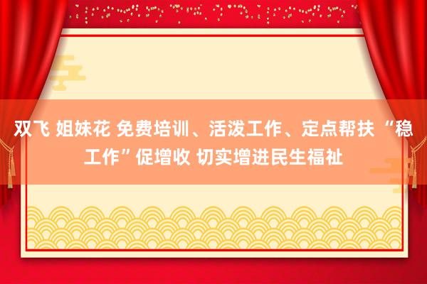 双飞 姐妹花 免费培训、活泼工作、定点帮扶 “稳工作”促增收 切实增进民生福祉