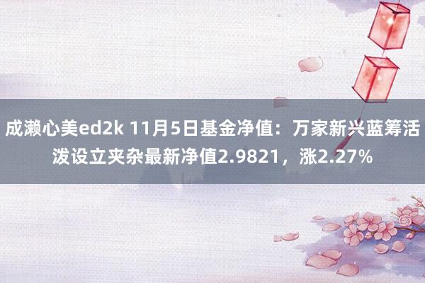 成濑心美ed2k 11月5日基金净值：万家新兴蓝筹活泼设立夹杂最新净值2.9821，涨2.27%