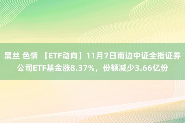 黑丝 色情 【ETF动向】11月7日南边中证全指证券公司ETF基金涨8.37%，