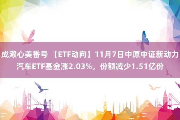 成濑心美番号 【ETF动向】11月7日中原中证新动力汽车ETF基金涨2.03%，