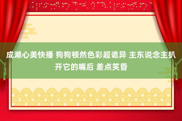 成濑心美快播 狗狗顿然色彩超诡异 主东说念主扒开它的嘴后 差点笑昏