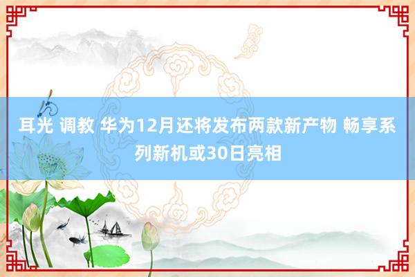 耳光 调教 华为12月还将发布两款新产物 畅享系列新机或30日亮相