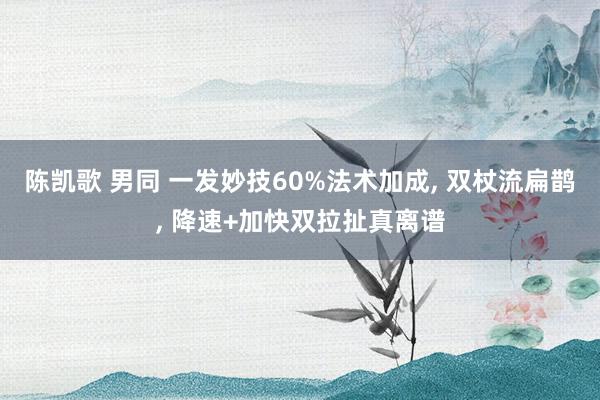 陈凯歌 男同 一发妙技60%法术加成, 双杖流扁鹊, 降速+加快双拉扯真离谱