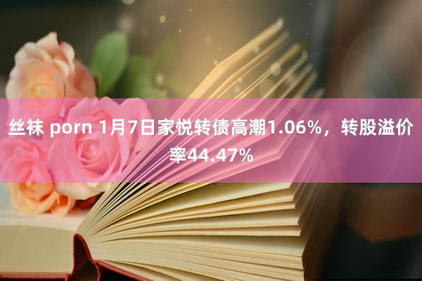 丝袜 porn 1月7日家悦转债高潮1.06%，转股溢价率44.47%