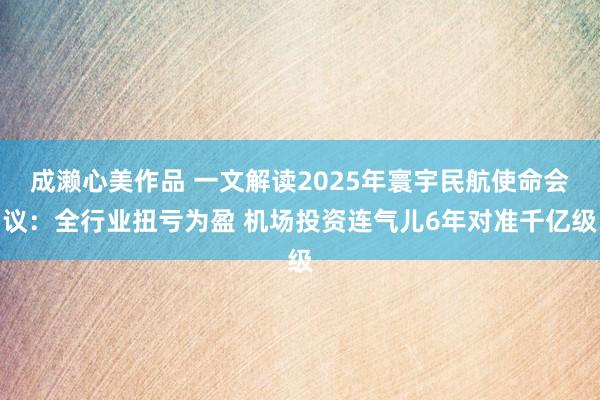 成濑心美作品 一文解读2025年寰宇民航使命会议：全行业扭亏为盈 机场投资连气儿